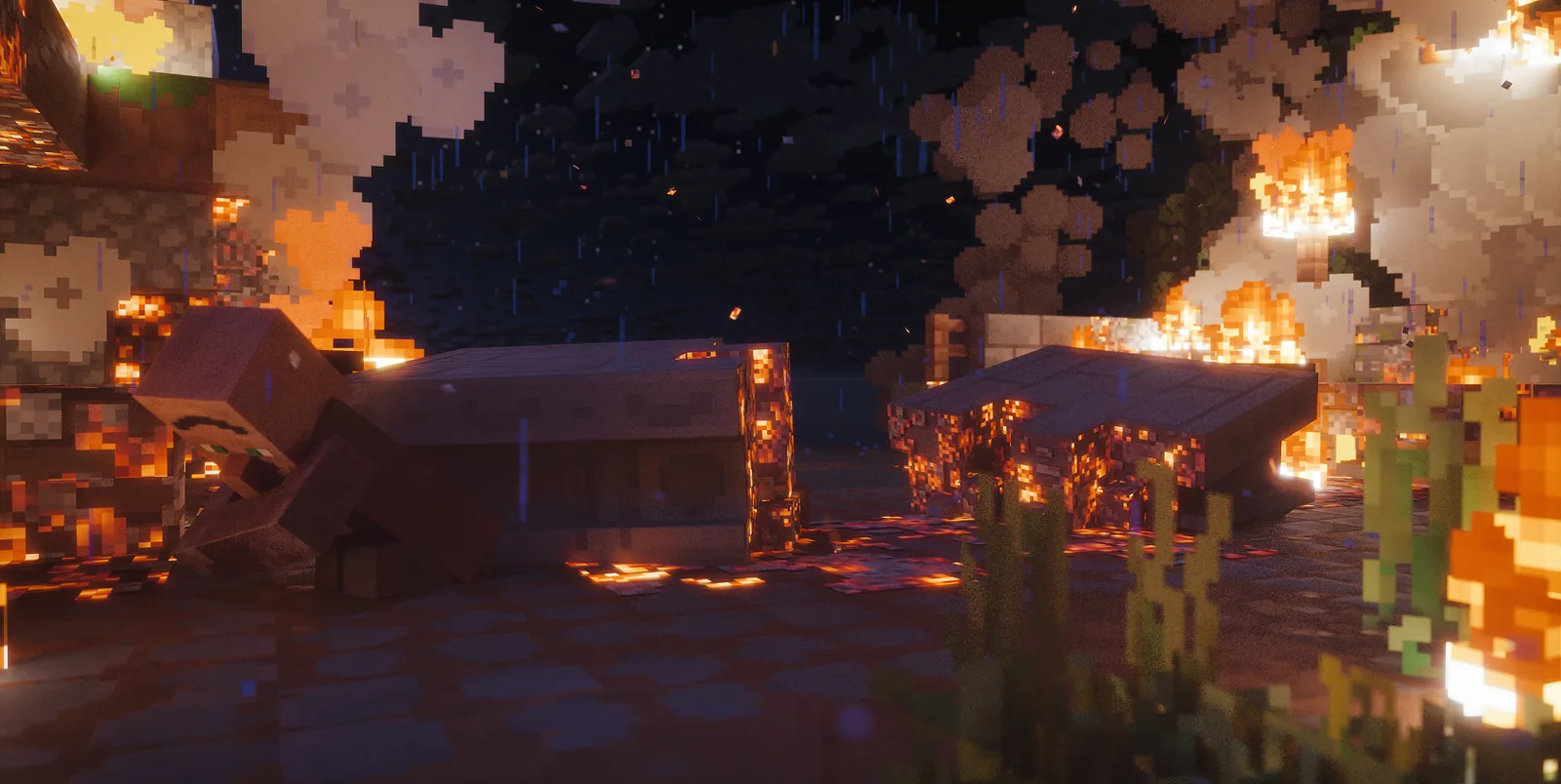 Two heroes running across an open landscape in Minecraft Dungeons II